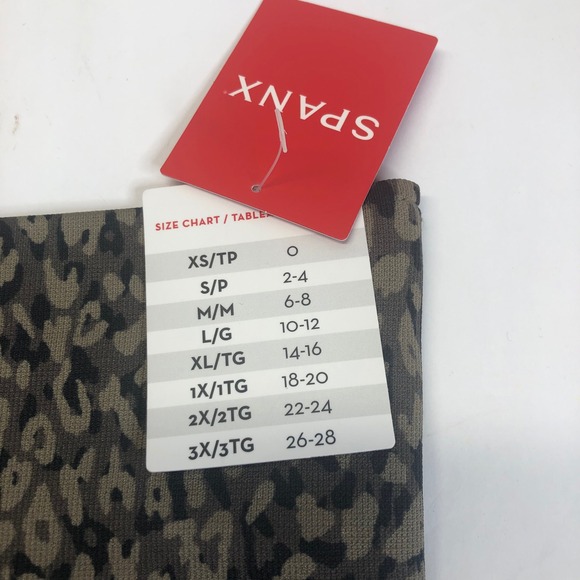Spanx By Sara Blakely Gray Black Brown Leopard Print Leggings Size Small - Picture 5 of 12